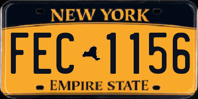 NY license plate FEC1156