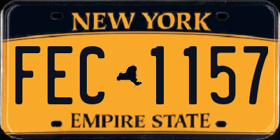 NY license plate FEC1157