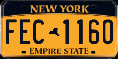 NY license plate FEC1160