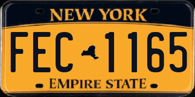 NY license plate FEC1165