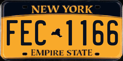 NY license plate FEC1166