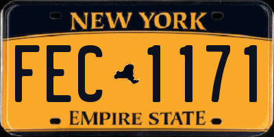 NY license plate FEC1171