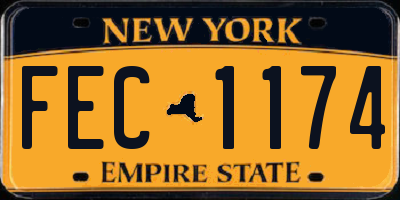 NY license plate FEC1174