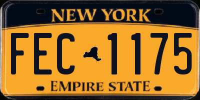 NY license plate FEC1175