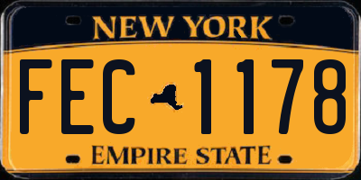 NY license plate FEC1178
