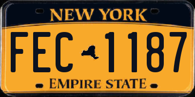 NY license plate FEC1187
