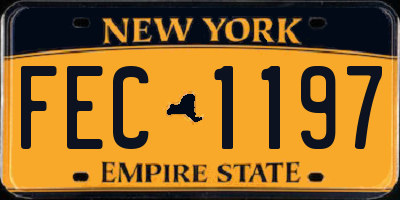 NY license plate FEC1197