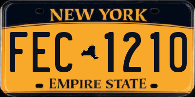 NY license plate FEC1210