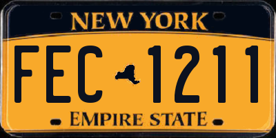 NY license plate FEC1211