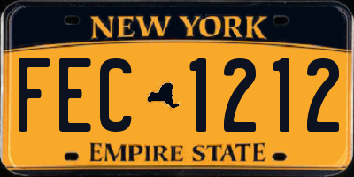 NY license plate FEC1212