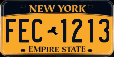 NY license plate FEC1213
