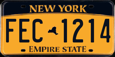 NY license plate FEC1214