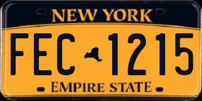 NY license plate FEC1215