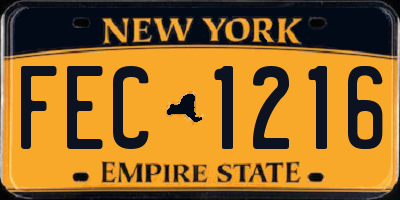 NY license plate FEC1216