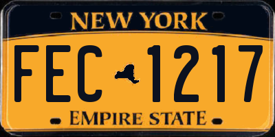 NY license plate FEC1217