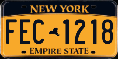 NY license plate FEC1218