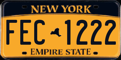 NY license plate FEC1222