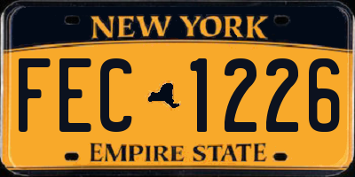 NY license plate FEC1226