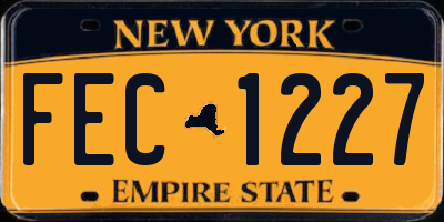 NY license plate FEC1227