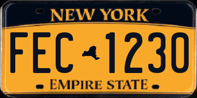 NY license plate FEC1230