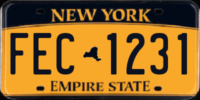 NY license plate FEC1231