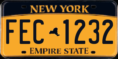 NY license plate FEC1232