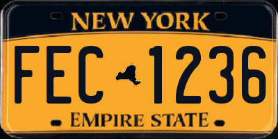 NY license plate FEC1236