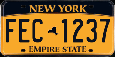 NY license plate FEC1237