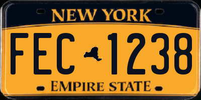 NY license plate FEC1238