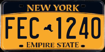 NY license plate FEC1240