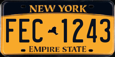 NY license plate FEC1243