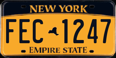 NY license plate FEC1247