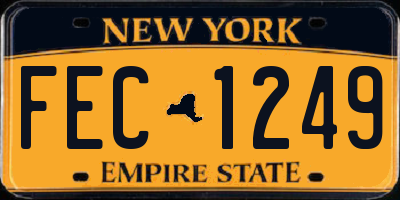 NY license plate FEC1249