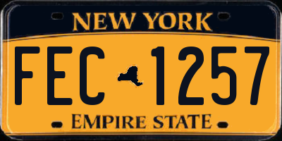 NY license plate FEC1257