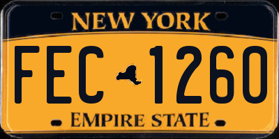 NY license plate FEC1260