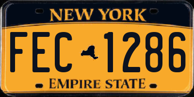 NY license plate FEC1286