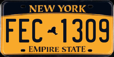 NY license plate FEC1309
