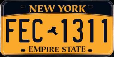 NY license plate FEC1311