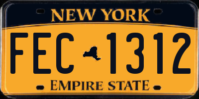 NY license plate FEC1312