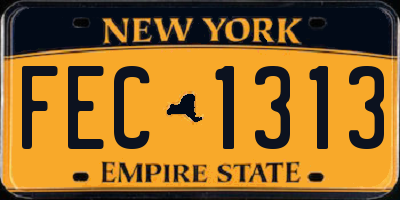 NY license plate FEC1313