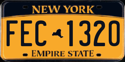 NY license plate FEC1320