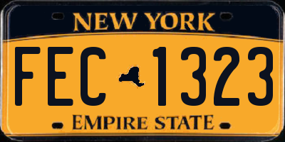NY license plate FEC1323
