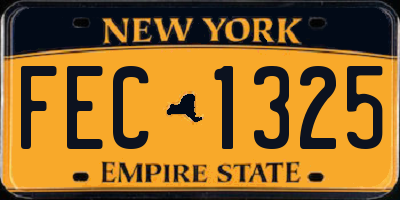 NY license plate FEC1325