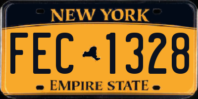 NY license plate FEC1328