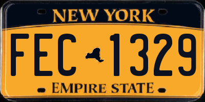 NY license plate FEC1329