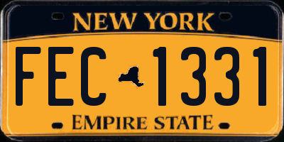 NY license plate FEC1331