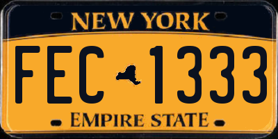 NY license plate FEC1333