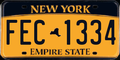 NY license plate FEC1334