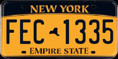 NY license plate FEC1335
