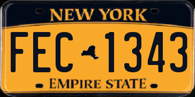 NY license plate FEC1343